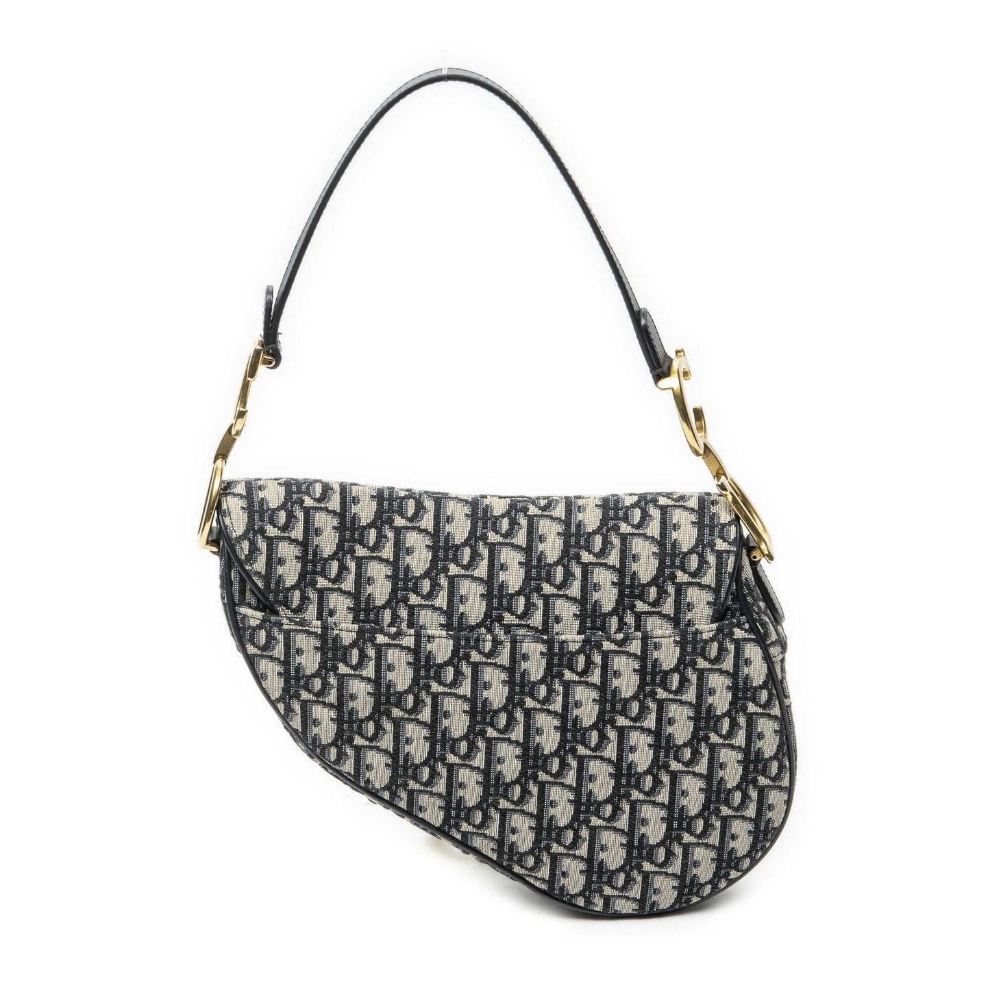 Dior New Saddle Bag Navy Beige Oblique Peacock Canvas