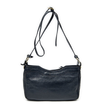 Balenciaga Metallic Edge Hip Crossbody Navy Gray Calfskin Leather