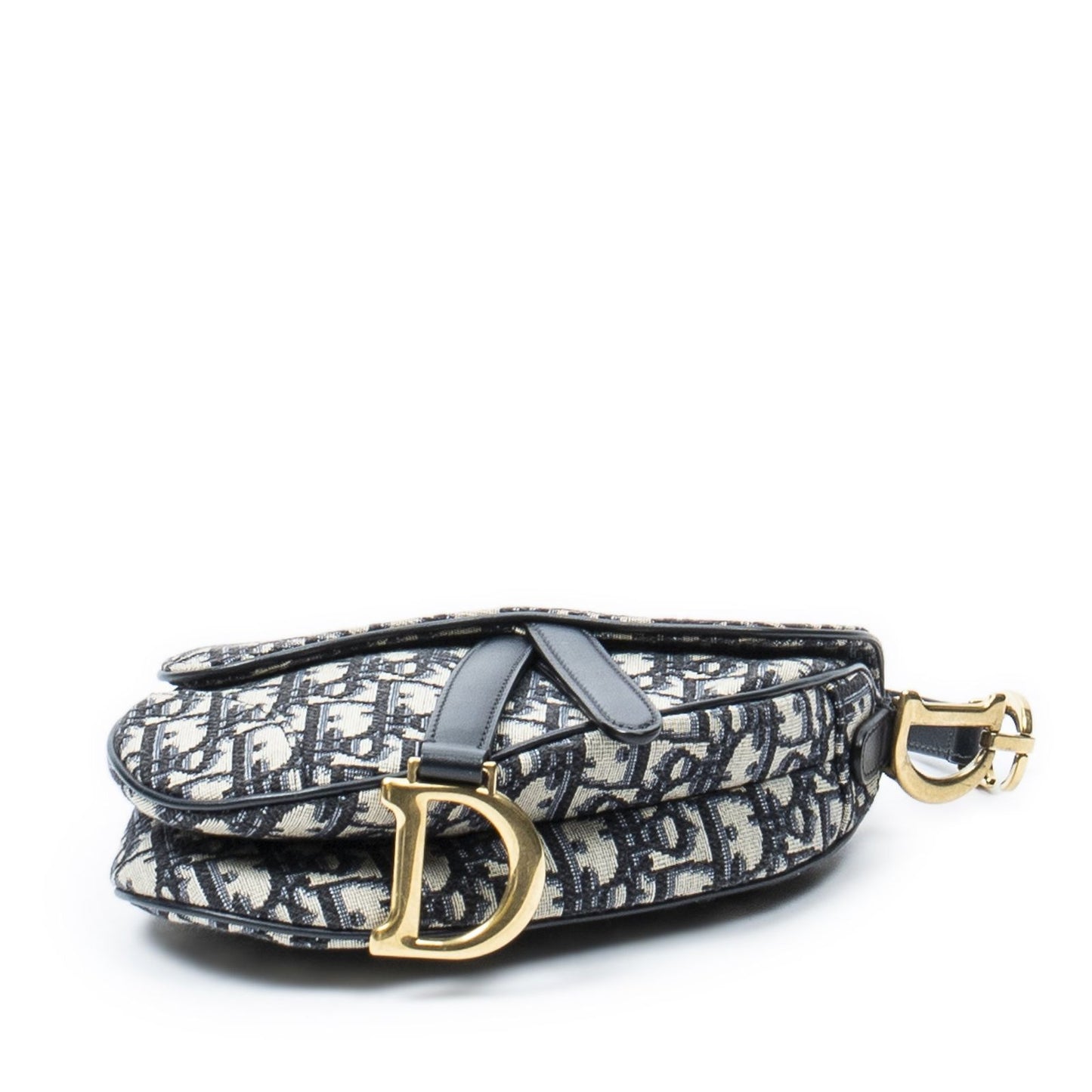 Dior New Saddle Bag Navy Beige Oblique Peacock Canvas