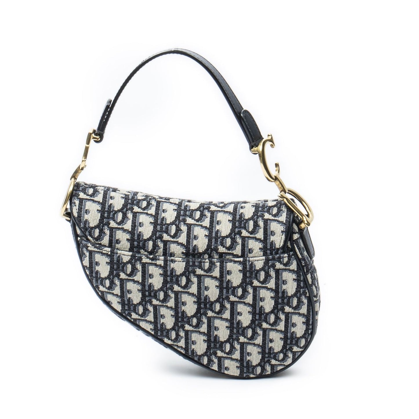 Dior New Saddle Bag Navy Beige Oblique Peacock Canvas