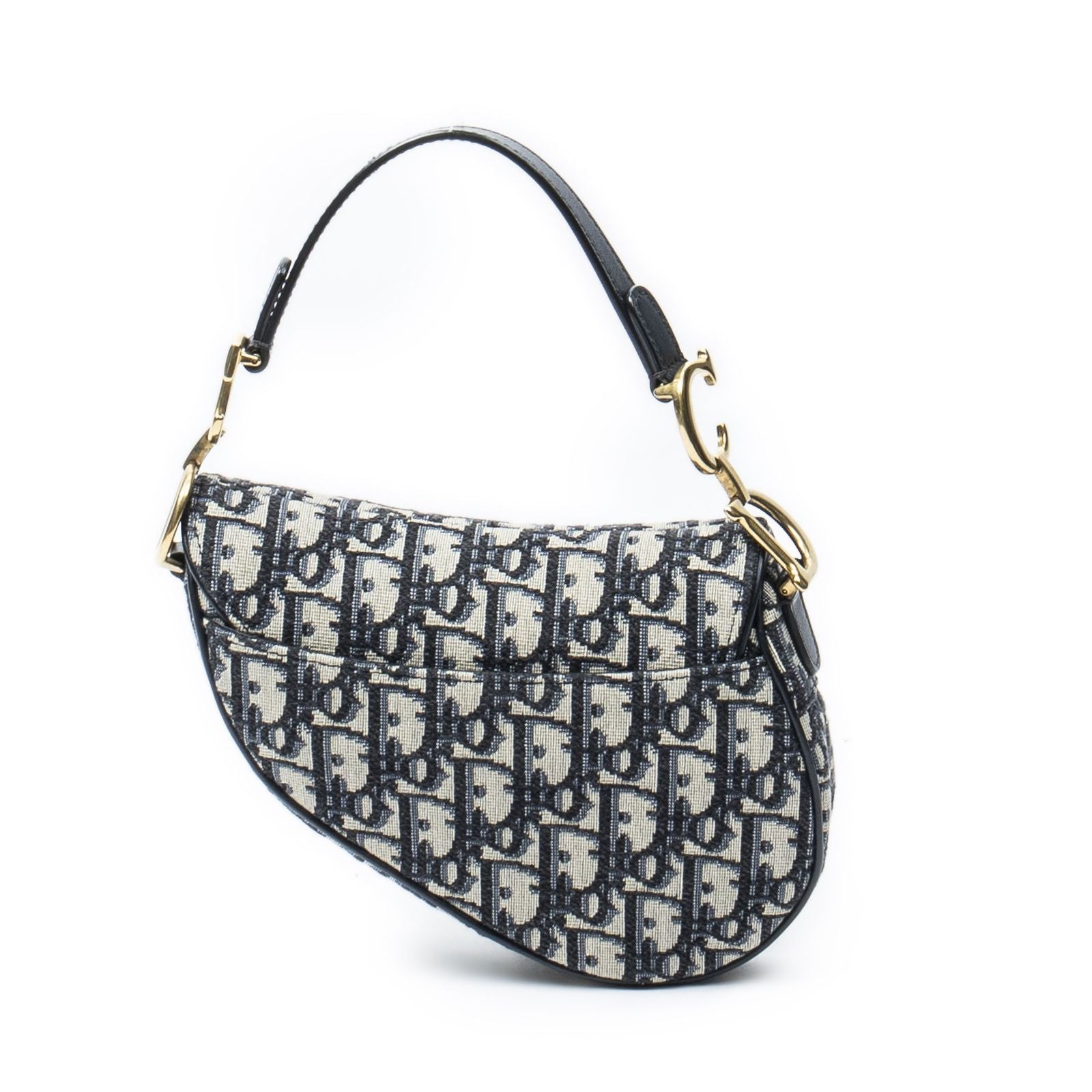 Dior New Saddle Bag Navy Beige Oblique Peacock Canvas