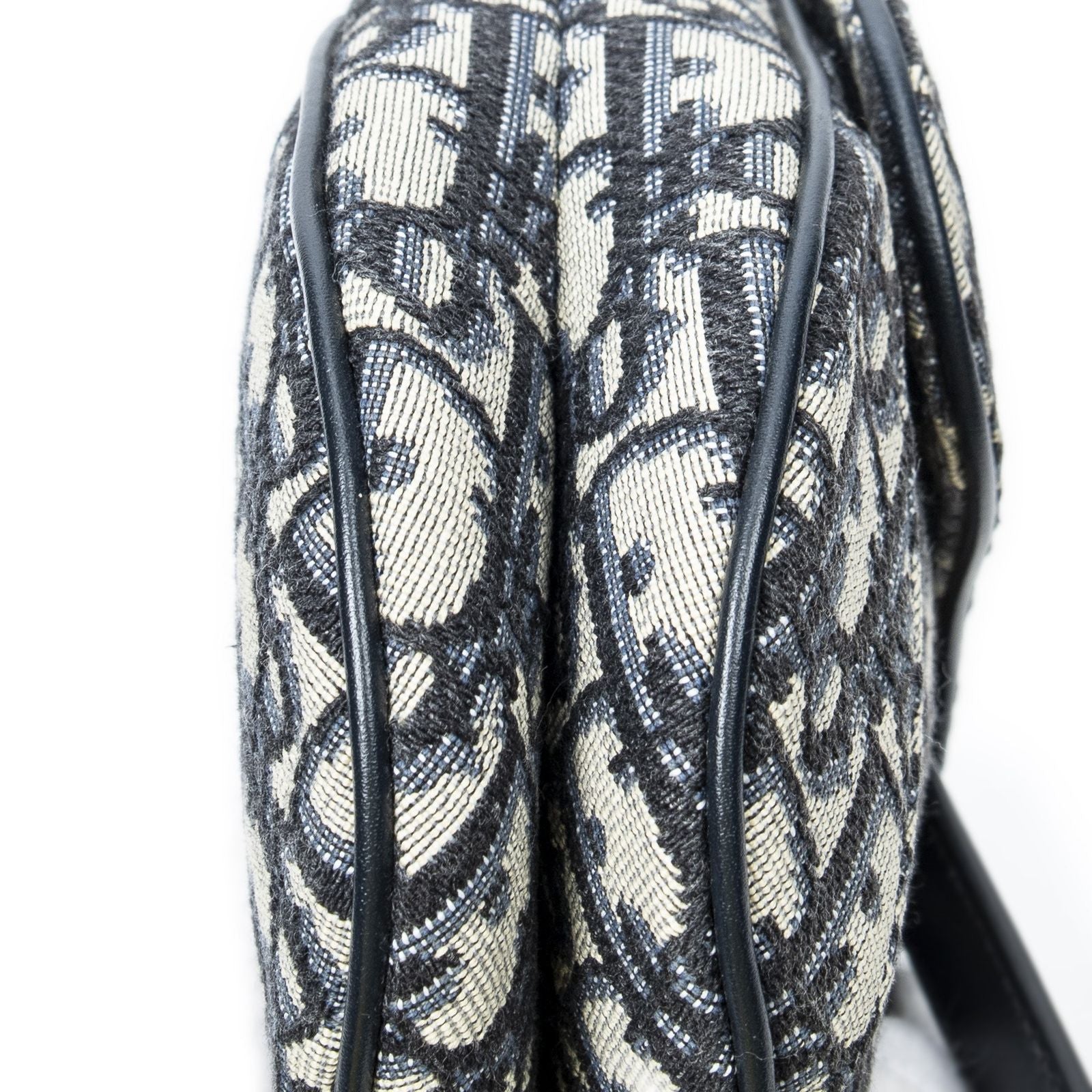 Dior New Saddle Bag Navy Beige Oblique Peacock Canvas