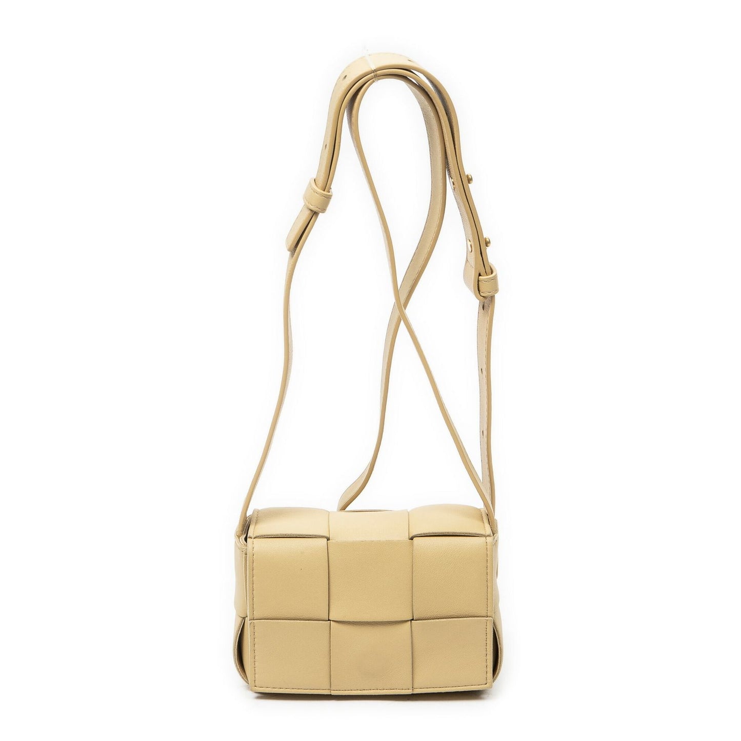Bottega Veneta Mini Cassette Crossbody Beige Maxi Intrecciato Leather
