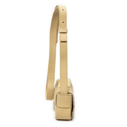 Bottega Veneta Mini Cassette Crossbody Beige Maxi Intrecciato Leather