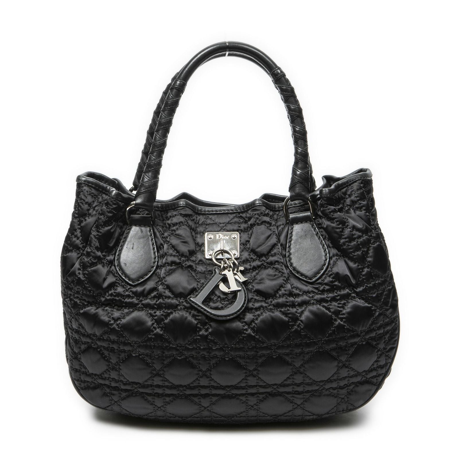 Dior Chain Black Cannage Nylon Canvas
