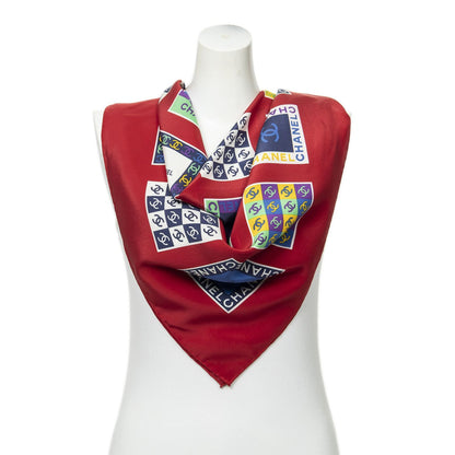 Chanel Scarf Red Silk