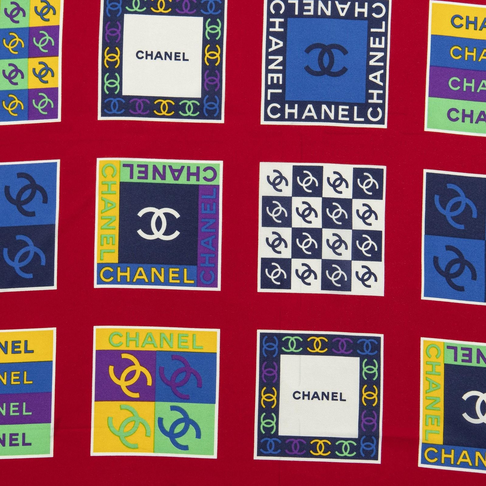 Chanel Scarf Red Silk