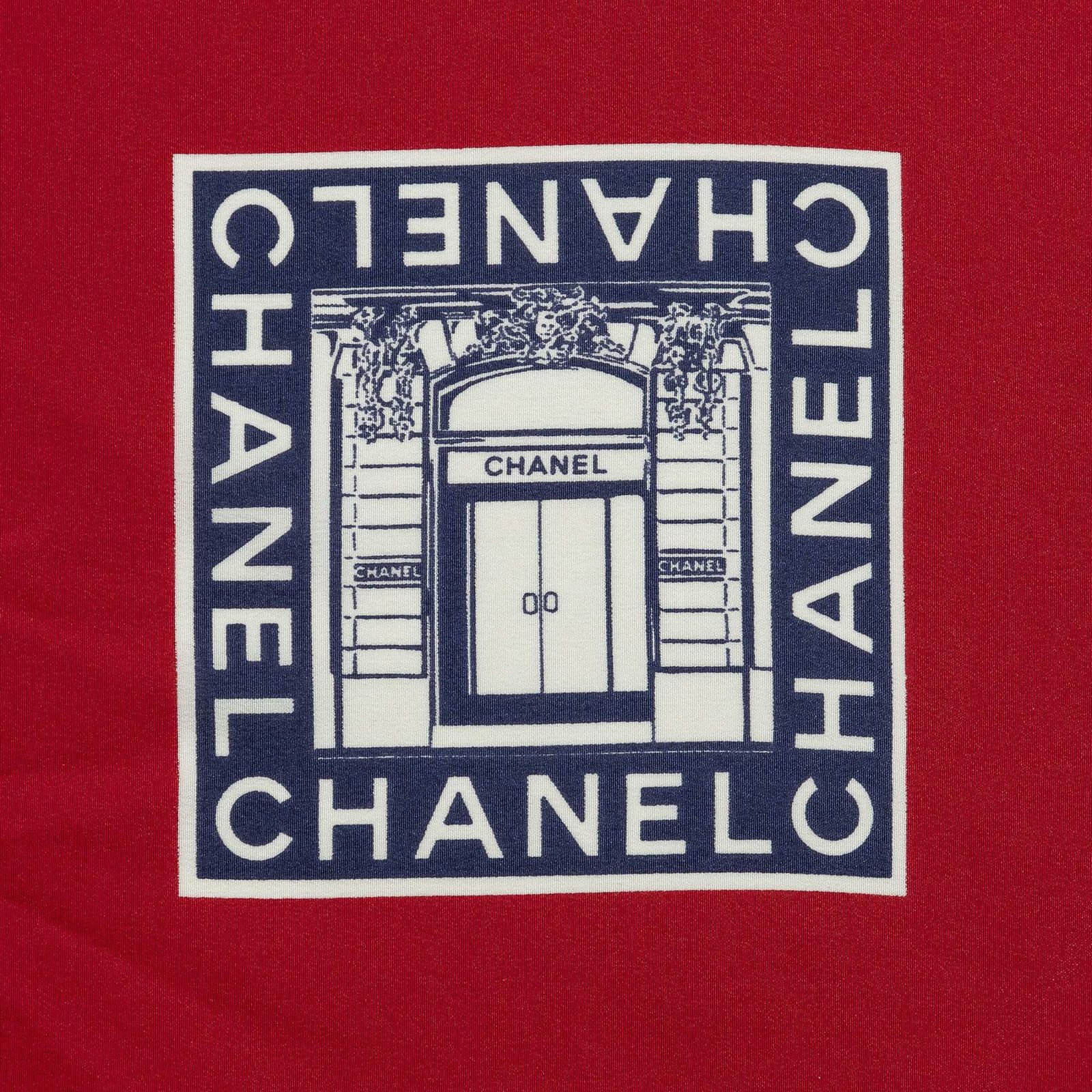 Chanel Scarf Red Silk