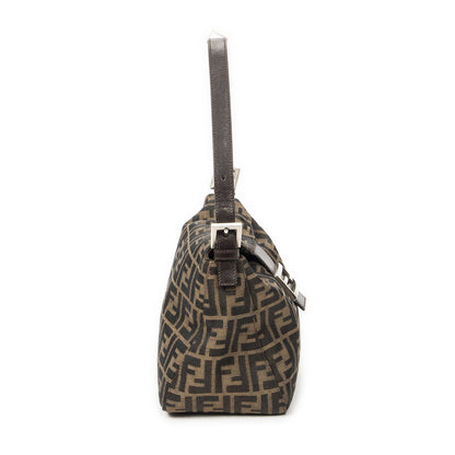 Fendi Small Fold Over Baguette Brown Zucca Canvas