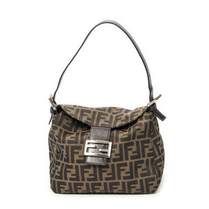 Fendi Small Fold Over Baguette Brown Zucca Canvas