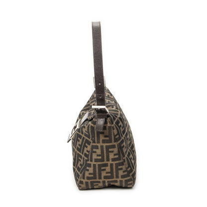 Fendi Small Fold Over Baguette Brown Zucca Canvas