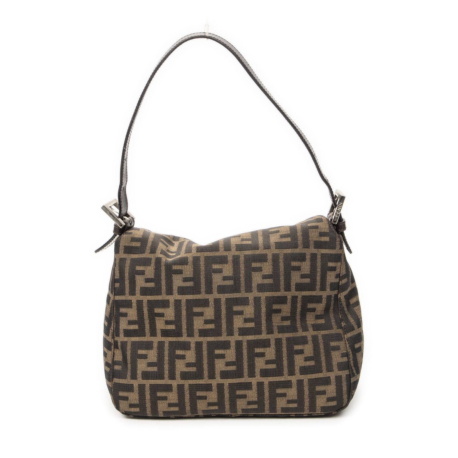 Fendi Small Fold Over Baguette Brown Zucca Canvas
