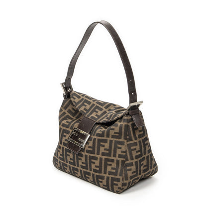 Fendi Small Fold Over Baguette Brown Zucca Canvas