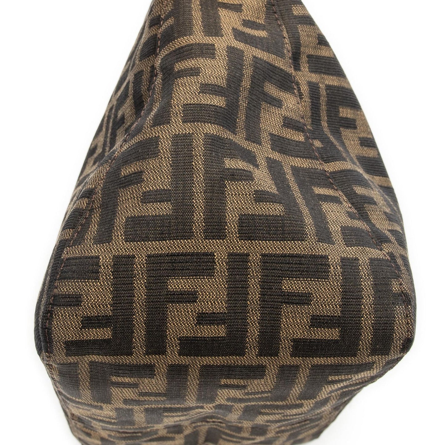 Fendi Small Fold Over Baguette Brown Zucca Canvas