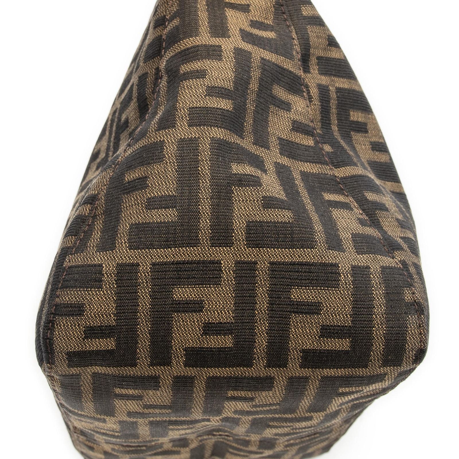 Fendi Small Fold Over Baguette Brown Zucca Canvas