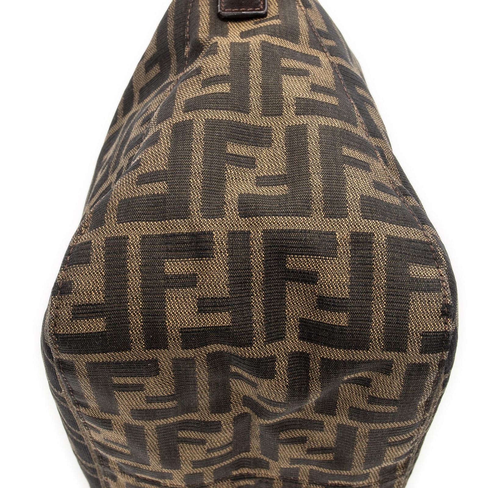 Fendi Small Fold Over Baguette Brown Zucca Canvas