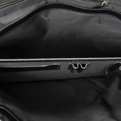 Fendi Vintage Briefcase Dark Brown Black Zucchino Canvas