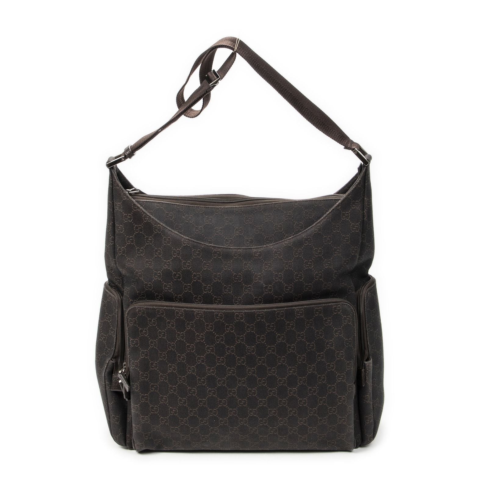 Gucci Large Front Pocket Messenger Dark Brown GG Denim Canvas