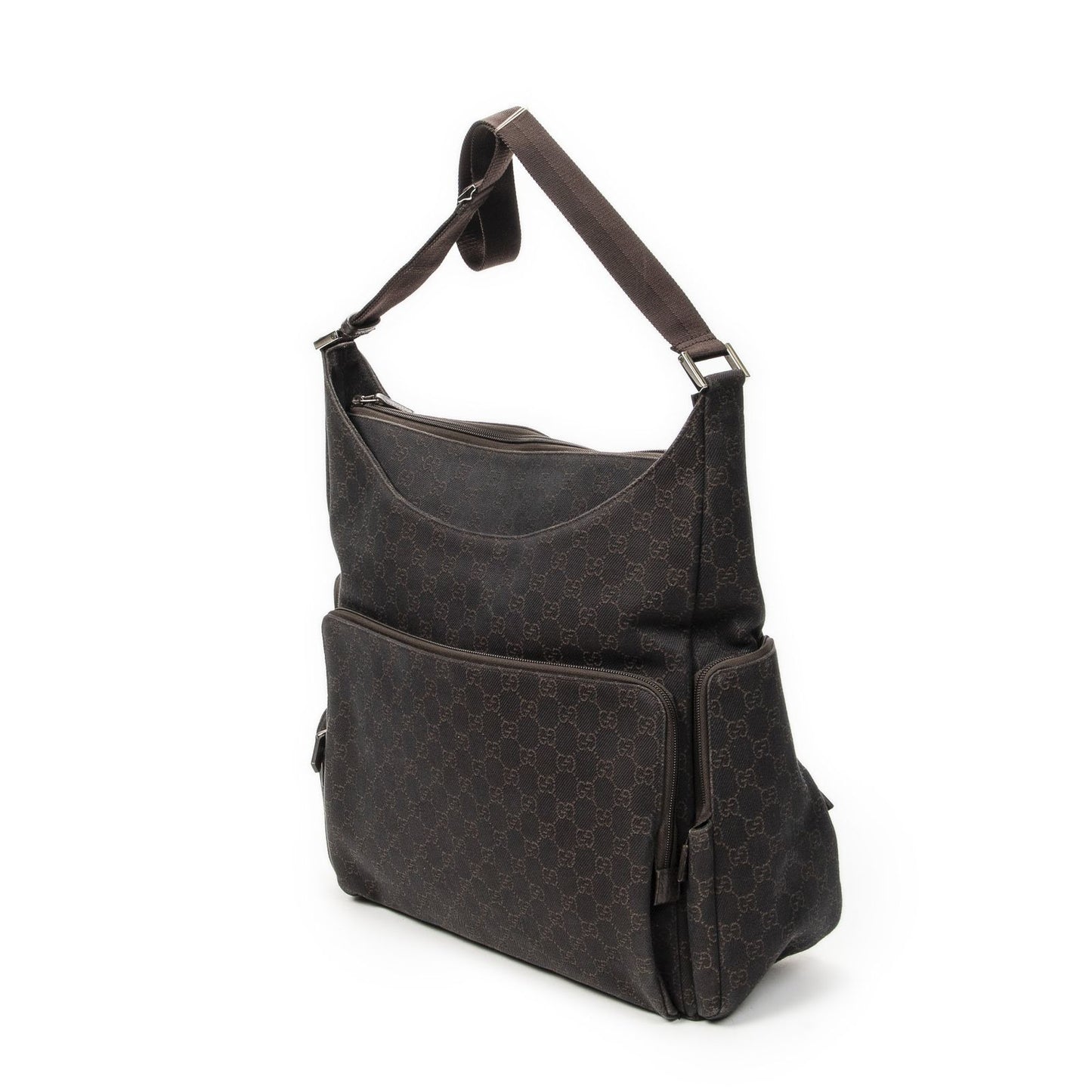 Gucci Large Front Pocket Messenger Dark Brown GG Denim Canvas