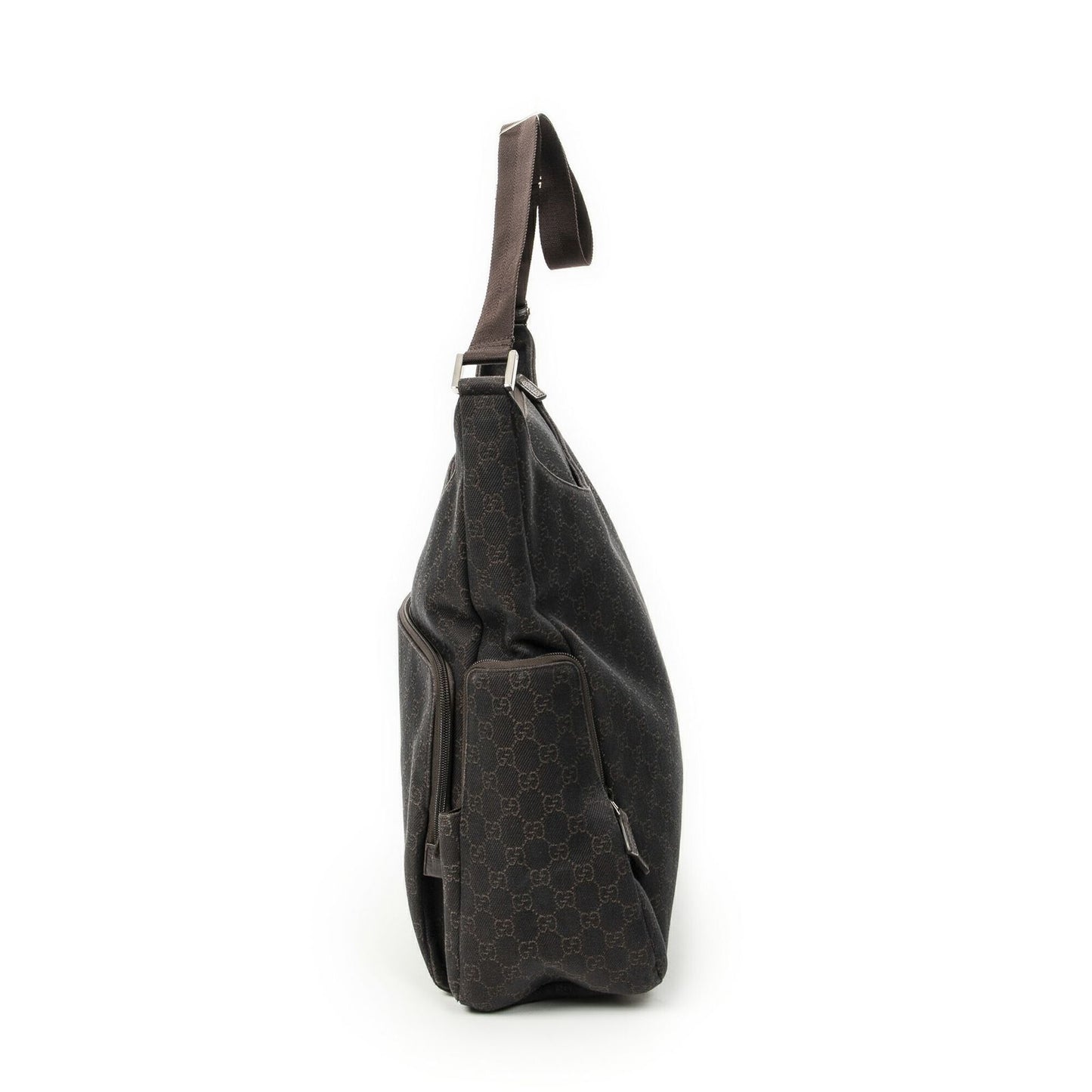 Gucci Large Front Pocket Messenger Dark Brown GG Denim Canvas