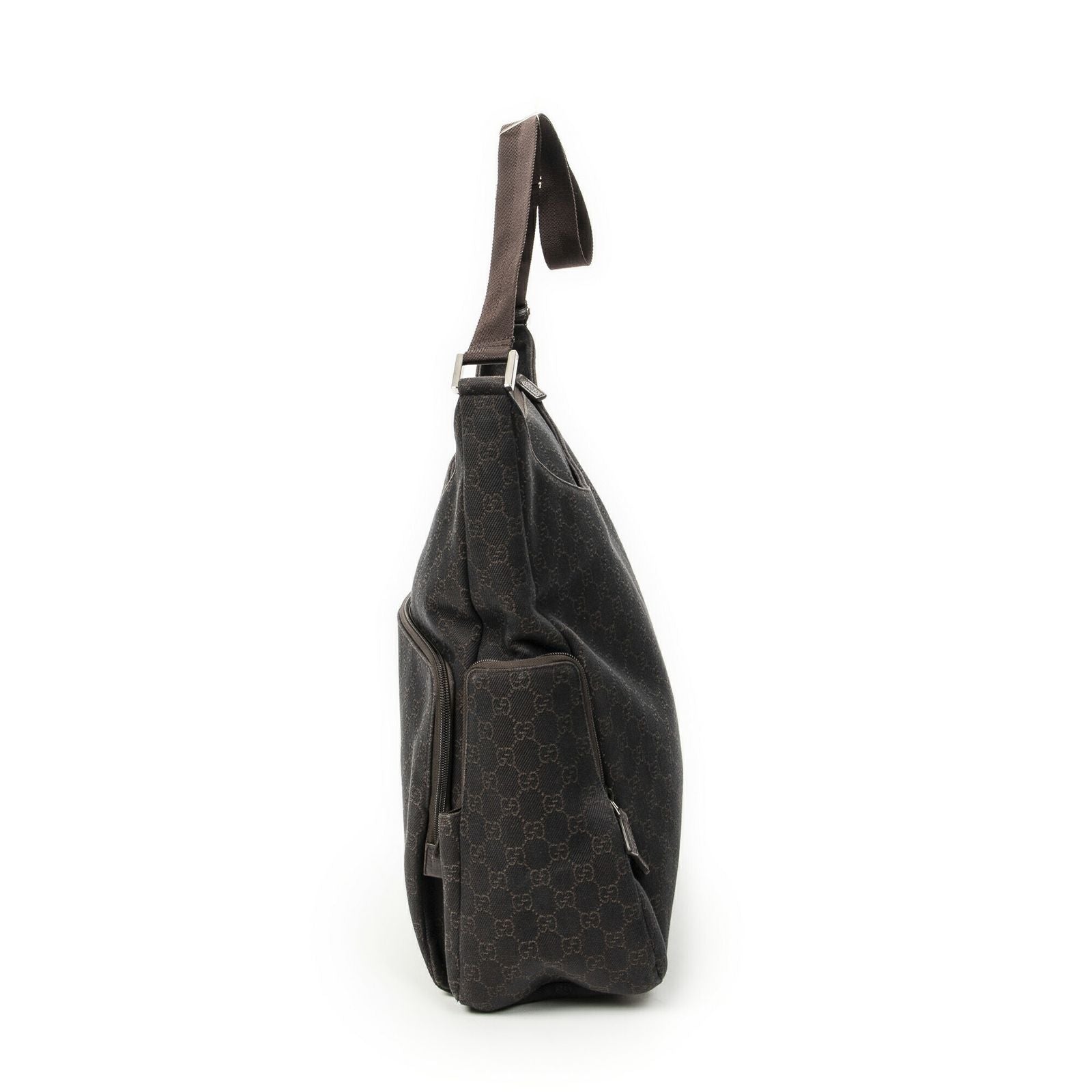 Gucci Large Front Pocket Messenger Dark Brown GG Denim Canvas