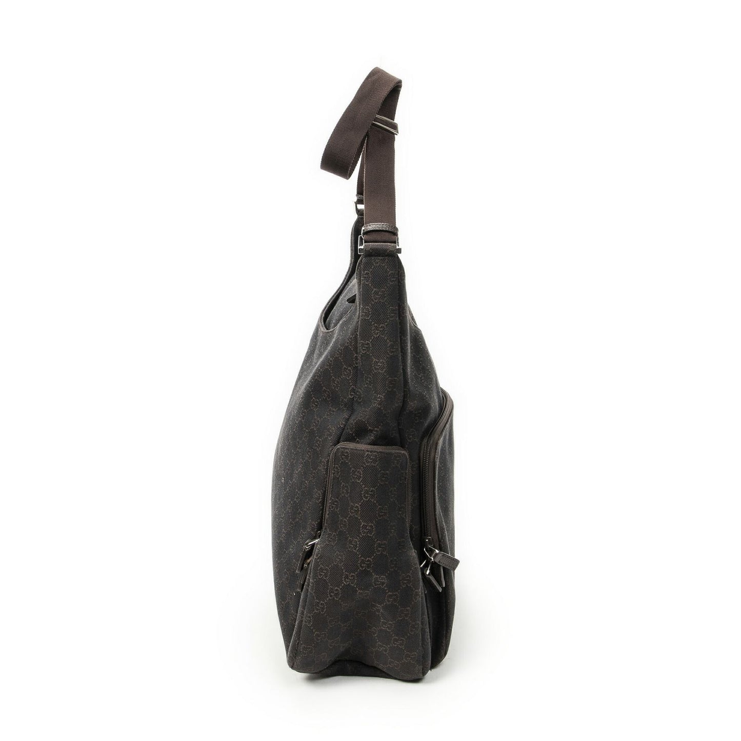 Gucci Large Front Pocket Messenger Dark Brown GG Denim Canvas