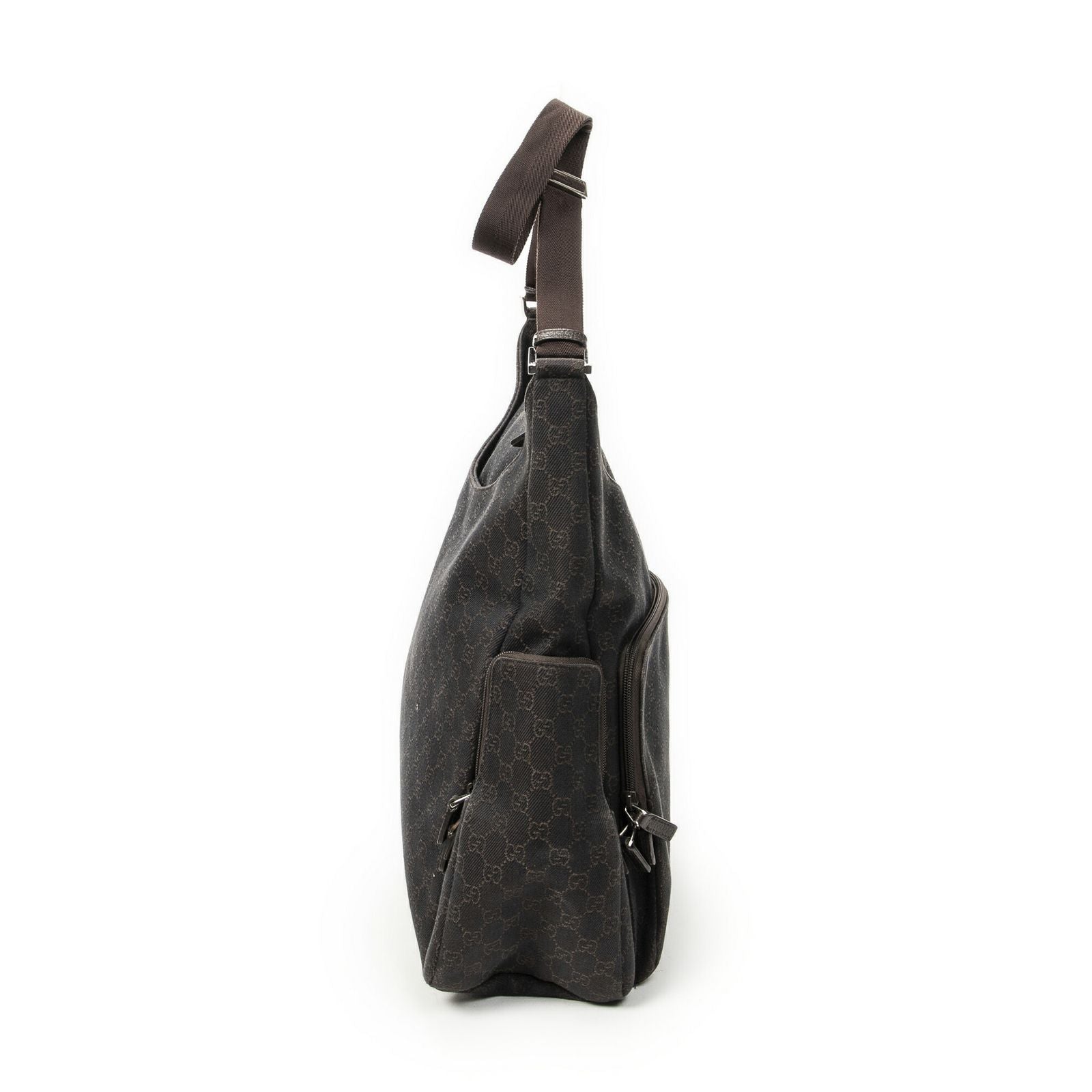 Gucci Large Front Pocket Messenger Dark Brown GG Denim Canvas