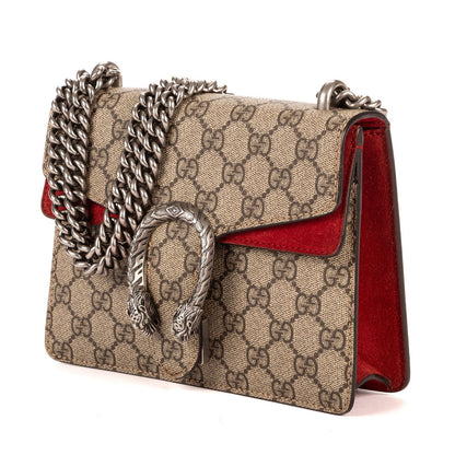 Gucci Dionysus Beige Red Supreme Canvas Suede