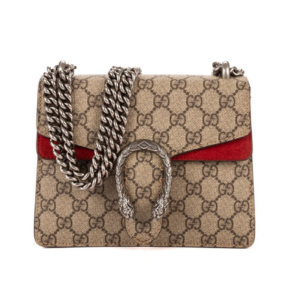 Gucci Dionysus Beige Red Supreme Canvas Suede