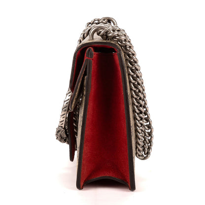 Gucci Dionysus Beige Red Supreme Canvas Suede