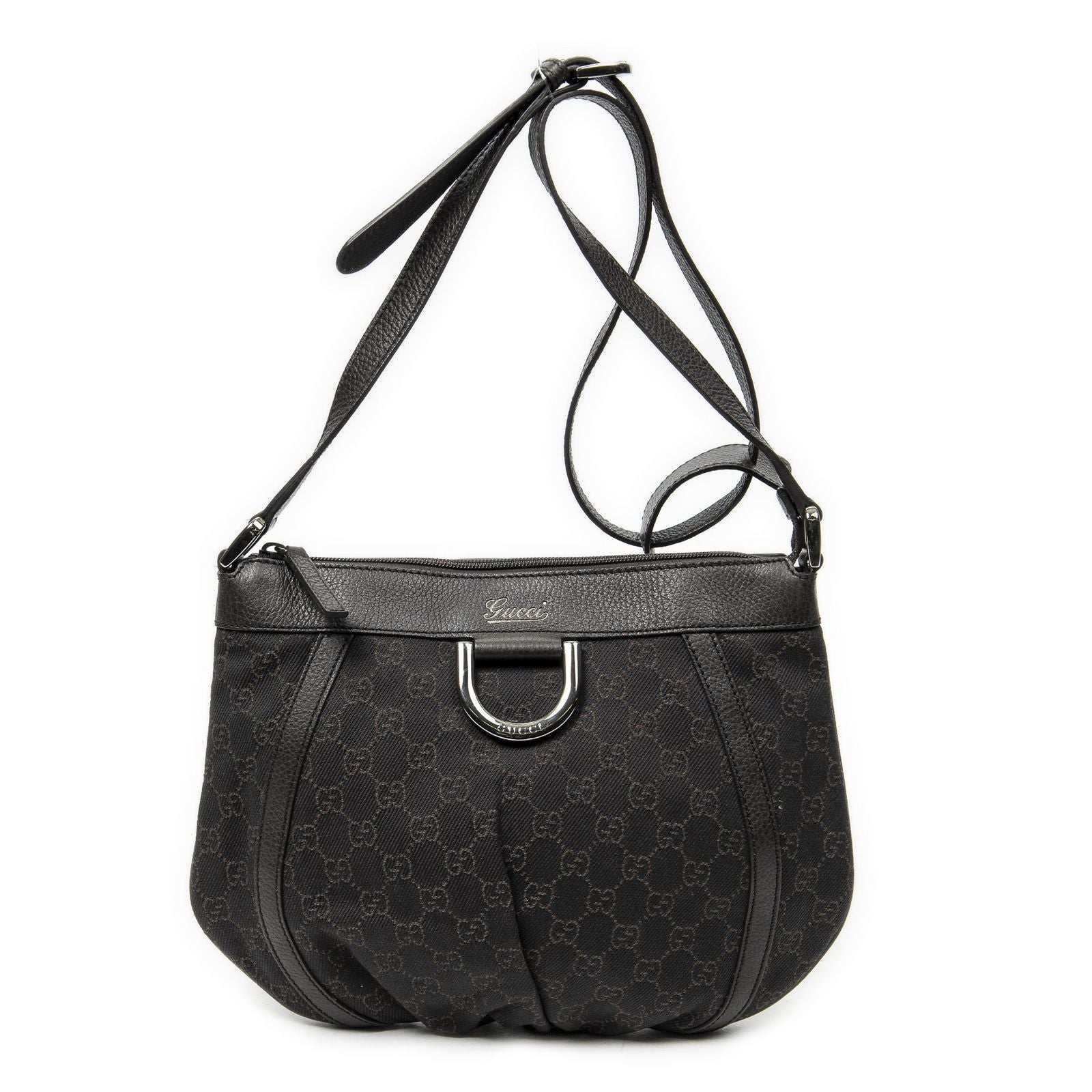 Gucci Small Dring Messenger Dark Brown GG Denim Canvas