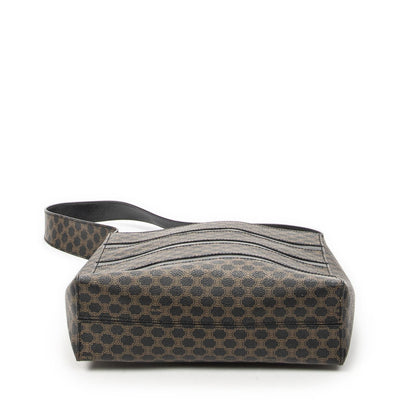 Celine Vintage the Shoulder Hobo Black Brown Macadam Canvas