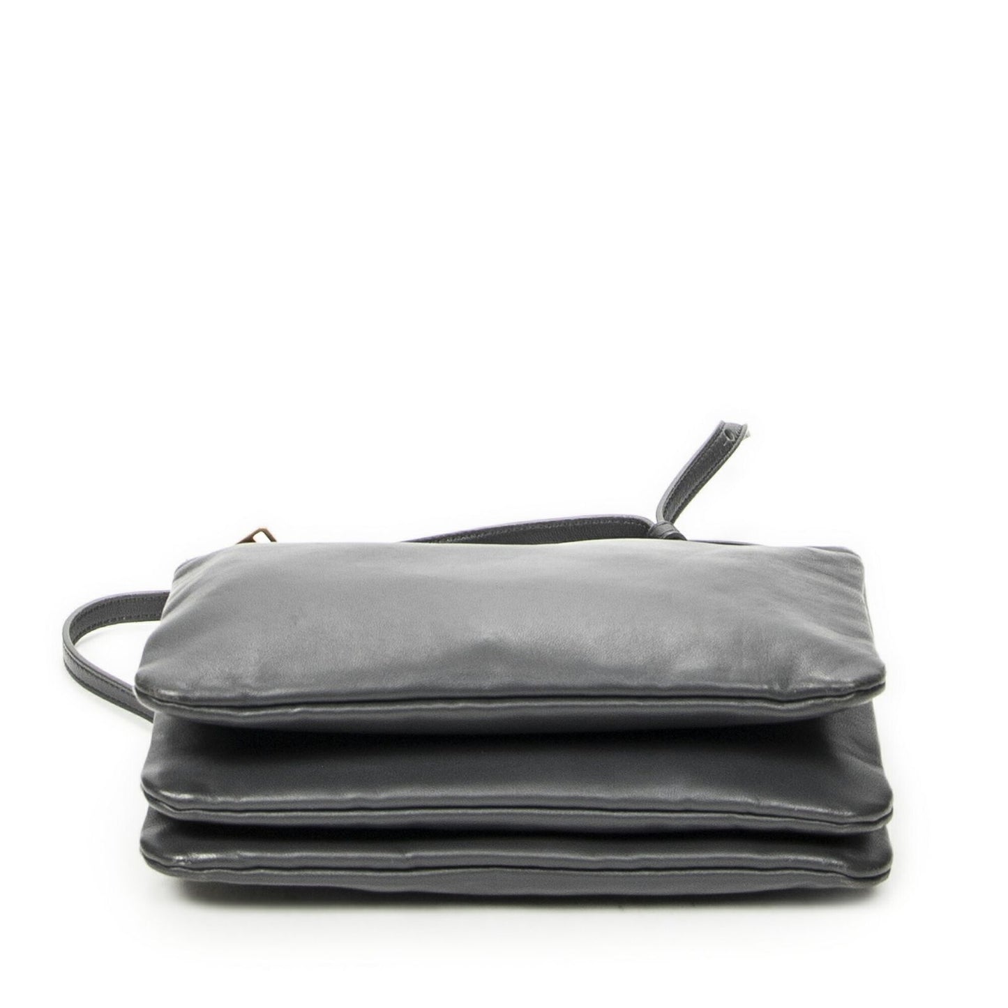 Celine Small Trio Crossbody Gray Calfskin Leather