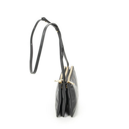 Celine Small Trio Crossbody Gray Calfskin Leather