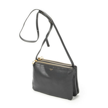 Celine Small Trio Crossbody Gray Calfskin Leather