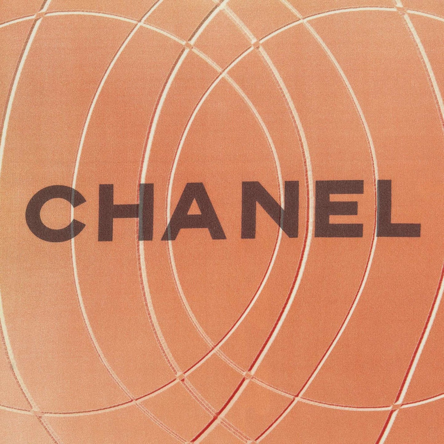 Chanel Scarf Red Yellow Color Green Silk