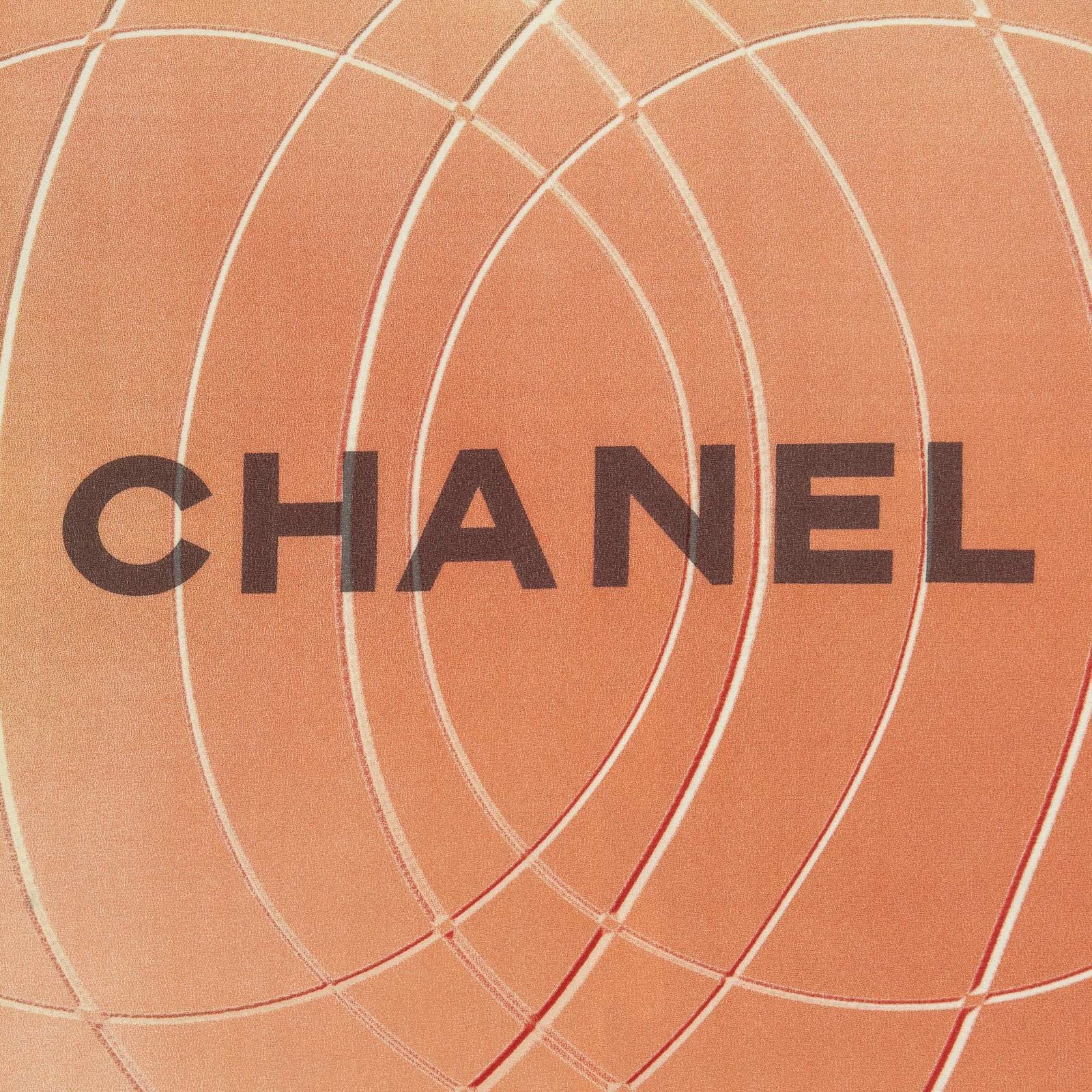 Chanel Scarf Red Yellow Color Green Silk
