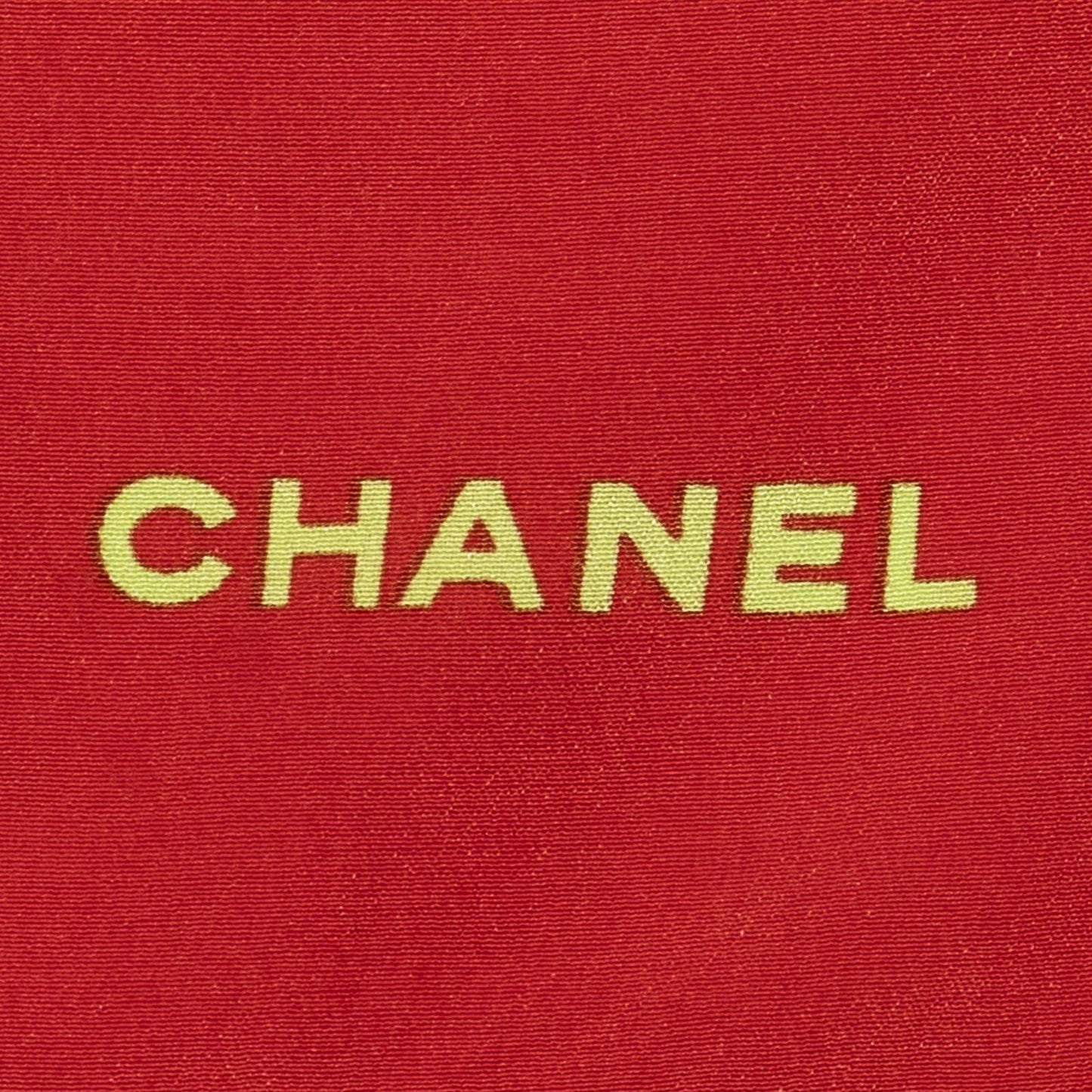 Chanel Scarf Red Yellow Color Green Silk