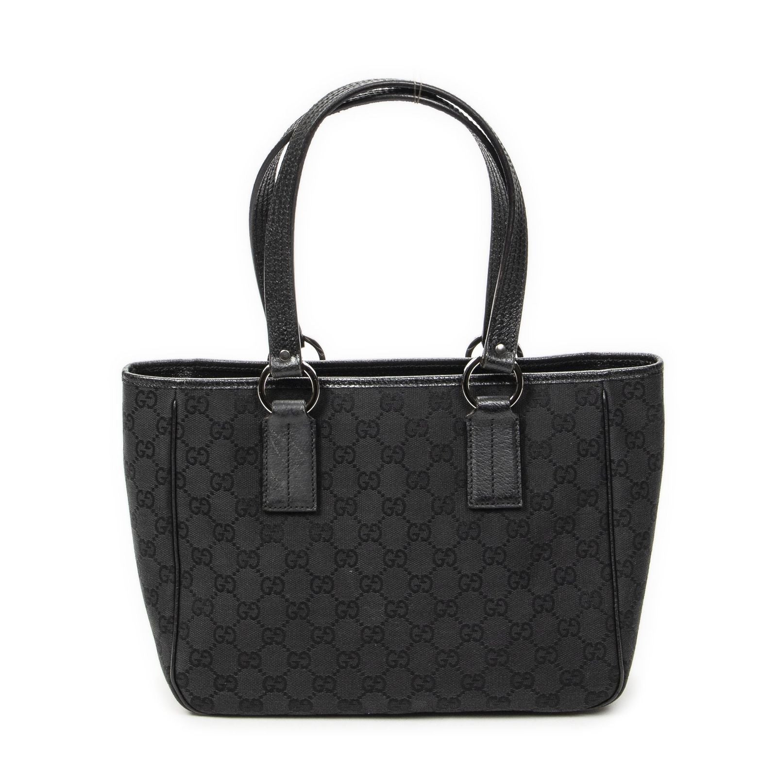 Gucci Small Shoulder Tote Black GG Canvas