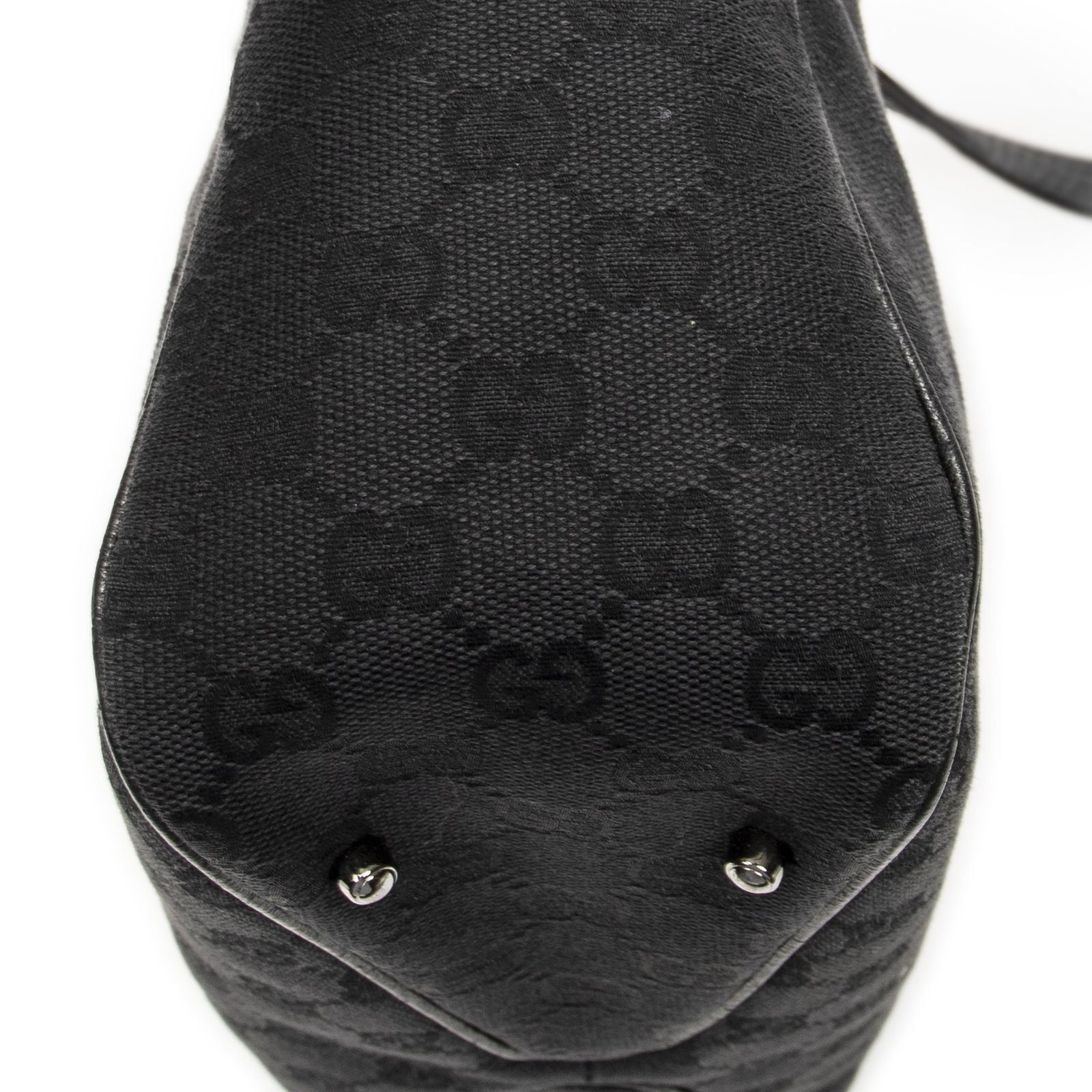 Gucci Small Shoulder Tote Black GG Canvas