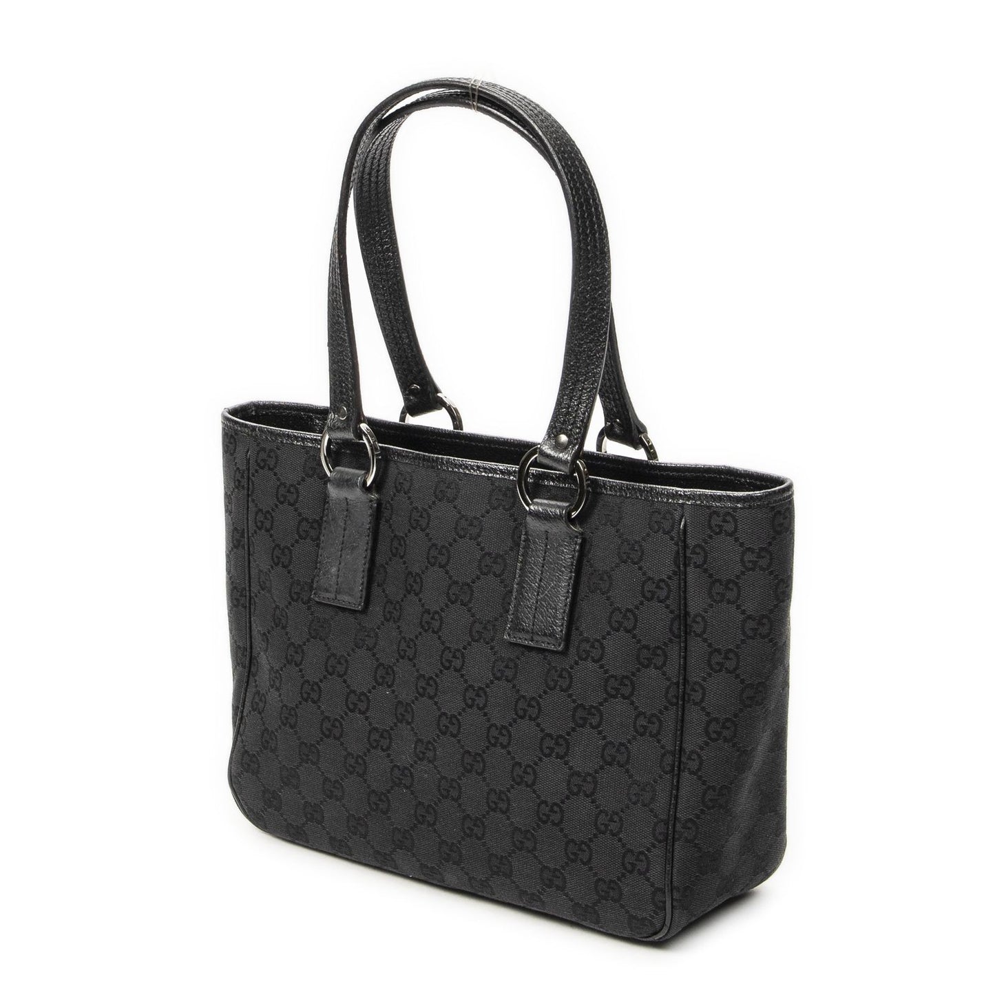 Gucci Small Shoulder Tote Black GG Canvas