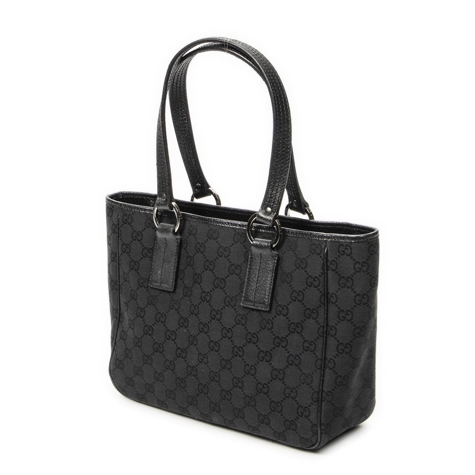 Gucci Small Shoulder Tote Black GG Canvas