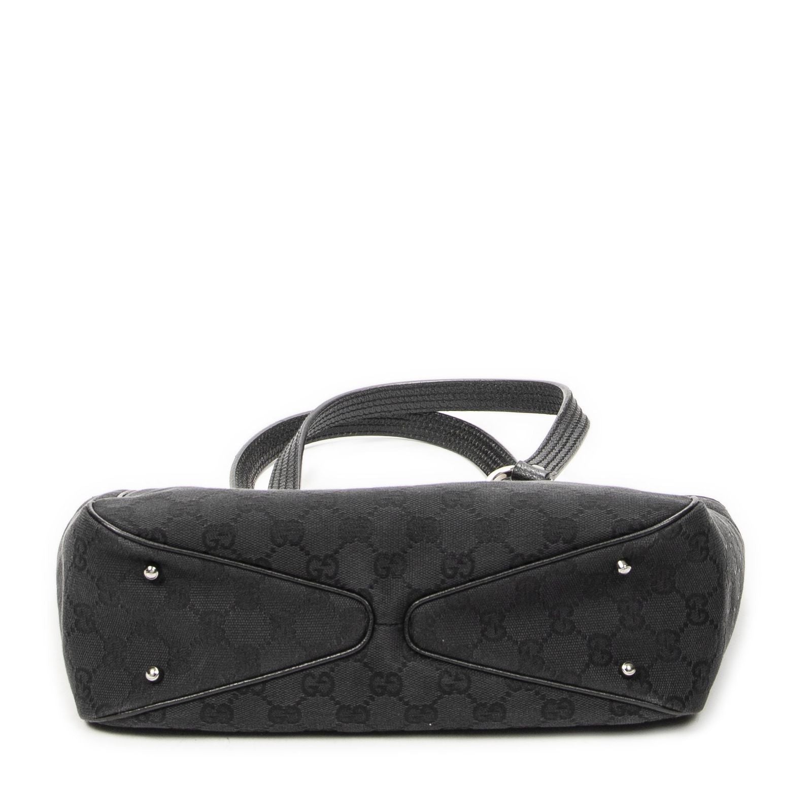 Gucci Small Shoulder Tote Black GG Canvas