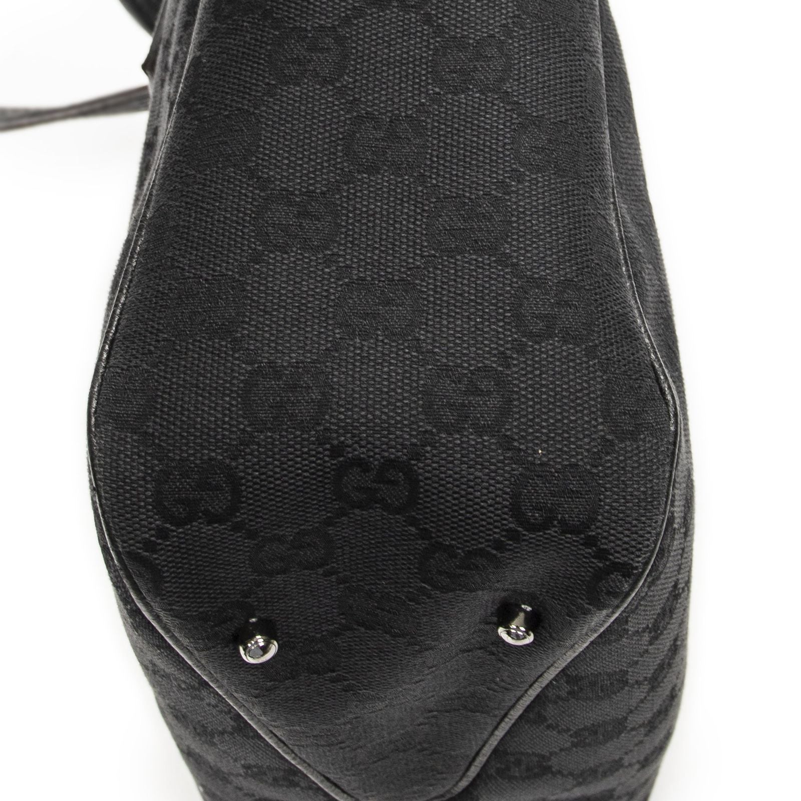 Gucci Small Shoulder Tote Black GG Canvas