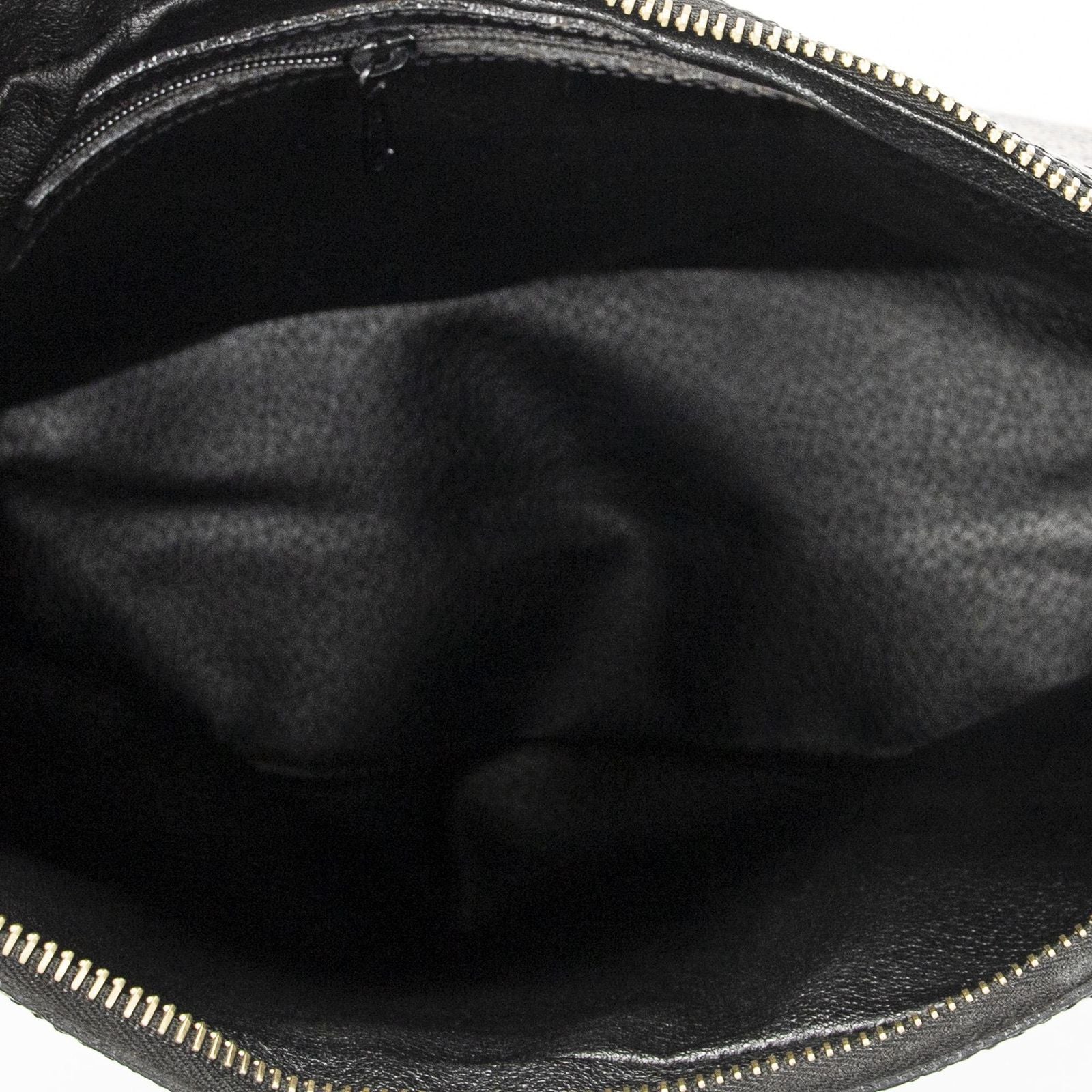 Celine Vintage Shoulder Zip Hobo Black Brown Macadam Canvas