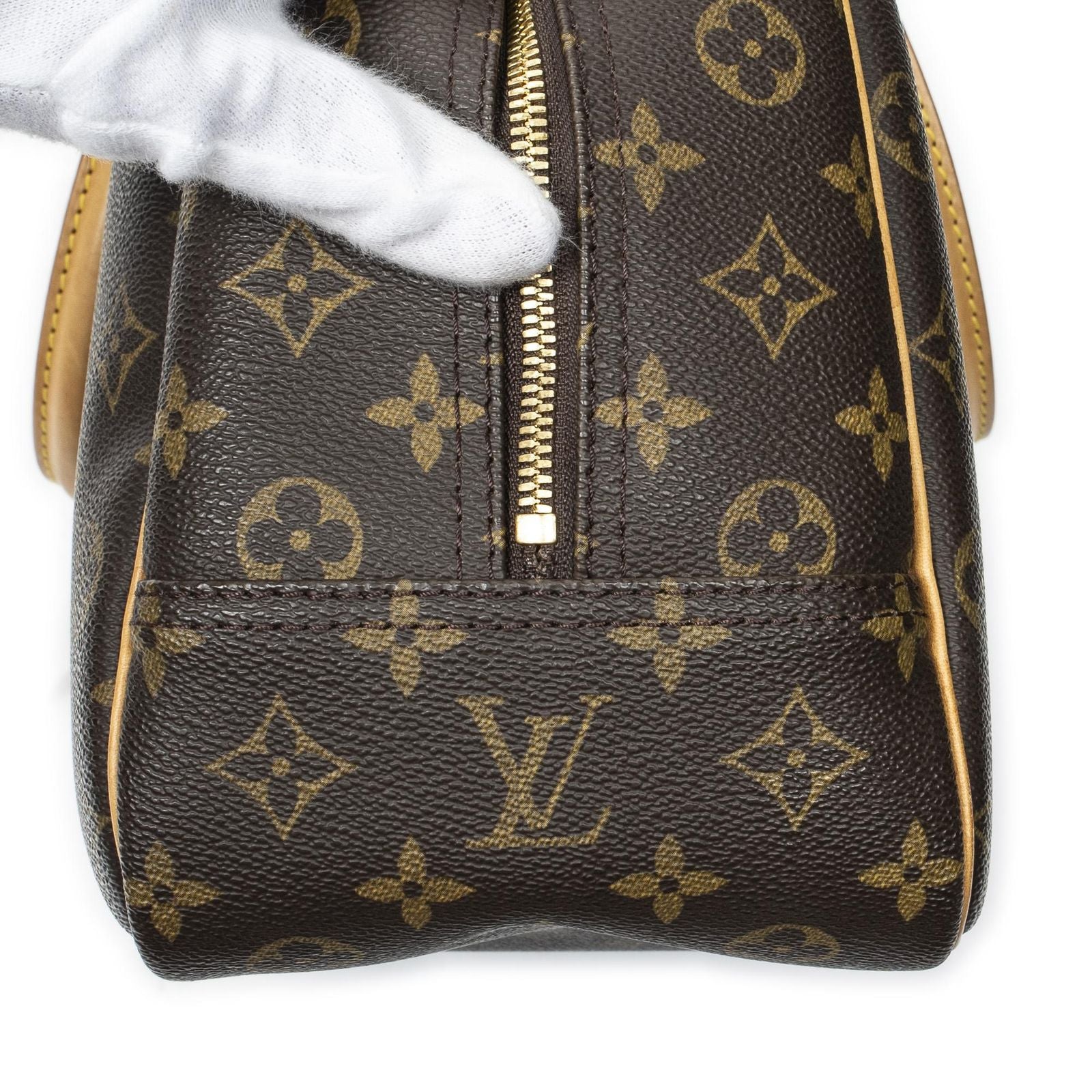 Louis Vuitton Deauville Brown Monogram Canvas Handbag