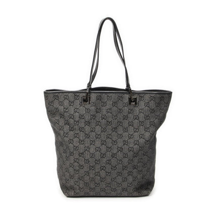 Gucci Vertical Tote Black GG Denim Canvas