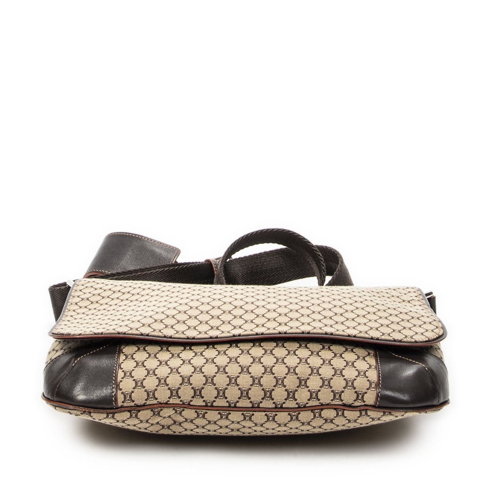 Celine Large Flap Messenger Beige Brown Macadam Canvas