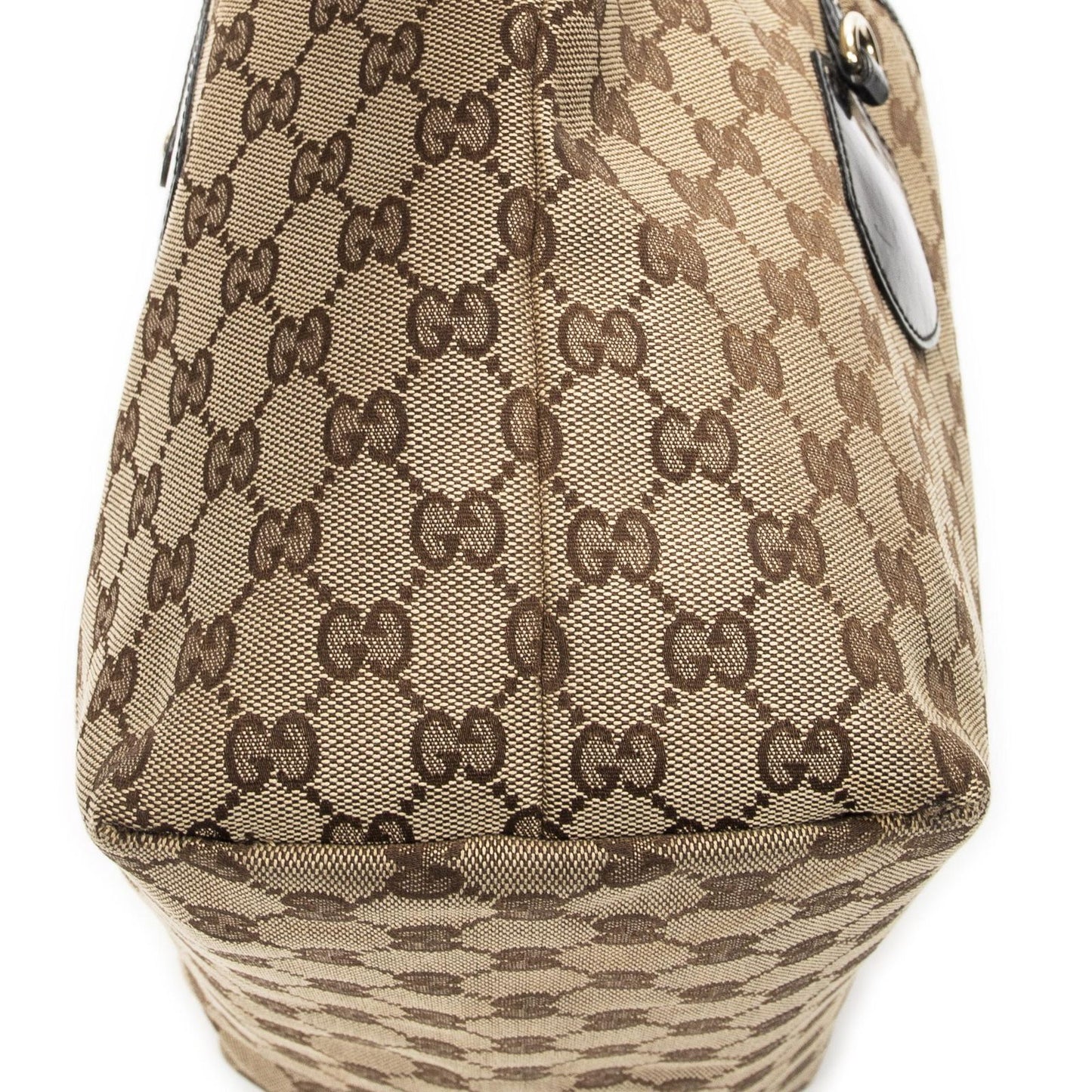 Gucci Serry Line Tote Black Beige GG Canvas