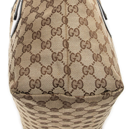 Gucci Serry Line Tote Black Beige GG Canvas